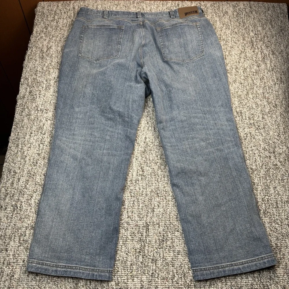 Duluth Trading Flex Ballroom Jeans Mens 42x28 Denim Relaxed Fit Straight Blue